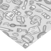 かわいい台所用品白黒 テーブルクロス (アングル)