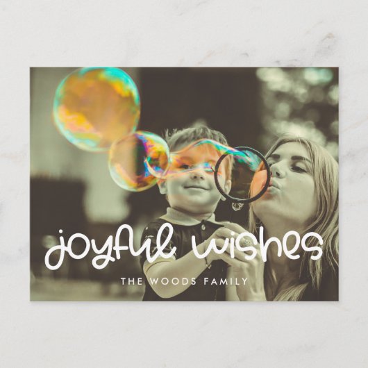 かわいい台本うれしそうな願い休日の写真 ポストカード (正面)