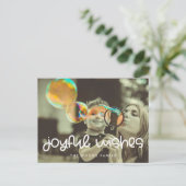 かわいい台本うれしそうな願い休日の写真 ポストカード (スタンド正面)