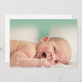 かわいい台本ガイド親提案写真カード 招待状 (正面/裏面)