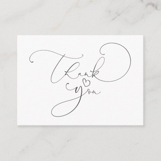 かわいい台本書道スモールハートありがとう エンクロージャーカード (正面)