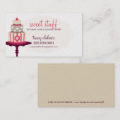 かわいい名刺スイートケーキベーカリー赤金ゴールド 名刺 (正面/裏面)
