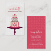 かわいい名刺スイートケーキベーカリー赤金ゴールド 名刺 (正面/裏面)