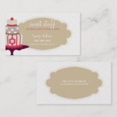 かわいい名刺スイートケーキベーカリー赤金ゴールド 名刺 (正面/裏面)