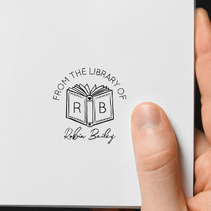 かわいい名前とイニシャル個人用ライブラリ蔵書票 セルフインキングスタンプ