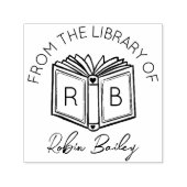 かわいい名前とイニシャル個人用ライブラリ蔵書票 セルフインキングスタンプ (デザイン)