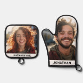 かわいい名前と写真パーソナライズされた 鍋つかみ&鍋敷きセット (正面)