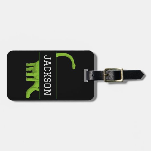 かわいい名前のパーソナライズされた恐竜 ラゲッジタグ (正面横)