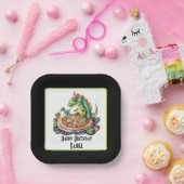 かわいい名前のピザ恐竜パーティー ペーパープレート (パーティー)