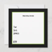 かわいい名前のピザ恐竜パーティー 招待状 (裏面)