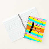 かわいい名前のモノグラム - おしゃれな多色 ノートブック (内部)