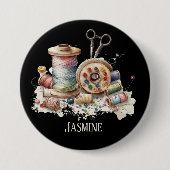 かわいい名前の裁縫愛好家 缶バッジ (正面)