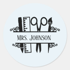 かわいい名前の追加先生 ラウンドシール