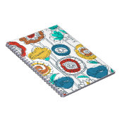 かわいい名前をカスタムするおもしろい抽象芸術フローラカラフルアート ノートブック (右側)