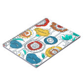 かわいい名前をカスタムするおもしろい抽象芸術フローラカラフルアート ノートブック (左側)