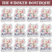 かわいい名前をカスタムするかわいいアクソロトルショッピングパック シール (正面)