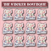 かわいい名前をカスタムするかわいいアクソロトルショッピングパック シール