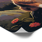 かわいい名前をカスタムするペンブロークウェルシュコーギー ポスター (角)