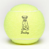 かわいい名前をカスタムするボクサー犬おもちゃ テニスボール (正面)