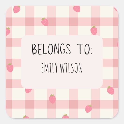 かわいい名前をカスタムするラベル スクエアシール (正面)