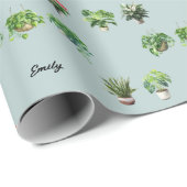 かわいい名前をカスタムする植物愛好家 ラッピングペーパー (ロールコーナー)