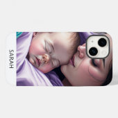かわいい名前をカスタムする母とベビー感傷的ギフト Case-Mate iPhoneケース (裏面 (横))