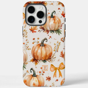 かわいい名前をカスタムする秋のカボチャと弓 iPhone 16 PRO MAXケース