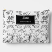 かわいい名前をカスタムする花嫁プロポーズギフトメイクアップ アクセサリーポーチ (正面)