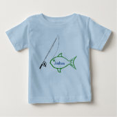 かわいい名前をカスタムする魚釣りシャツ ベビーTシャツ (正面)