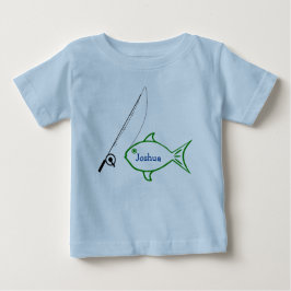 かわいい名前をカスタムする魚釣りシャツ ベビーTシャツ