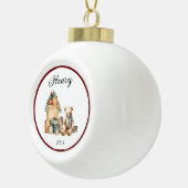 かわいい名前クリスマステディ セラミックボールオーナメント (右)
