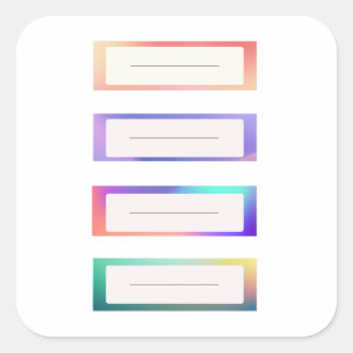 かわいい名前タグシール スクエアシール