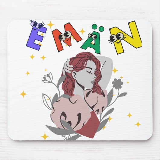 かわいい名前デザイン EMAN マウスパッド (正面)
