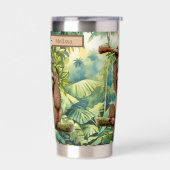 かわいい名前ナマケモノのジャングル愛好家 保温保冷タンブラー (左面)