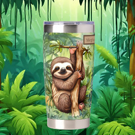 かわいい名前ナマケモノのジャングル愛好家 保温保冷タンブラー