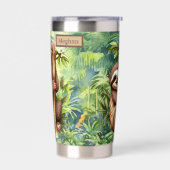 かわいい名前ナマケモノのジャングル愛好家 保温保冷タンブラー (左面)