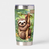 かわいい名前ナマケモノのジャングル愛好家 保温保冷タンブラー (正面)