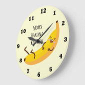 かわいい名前バナナキッチン ラージ壁時計 (傾斜)
