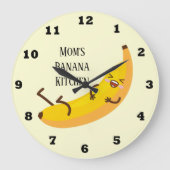 かわいい名前バナナキッチン ラージ壁時計 (正面)