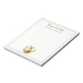 かわいい名前パーソナライズされた水色キツネメモ帳 ノートパッド (回転)