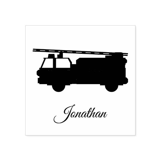 かわいい名前ファイアートラックカスタム ラバースタンプ (インプリント)