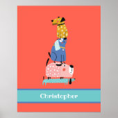 かわいい名前付きの面白い犬 ポスター (正面)