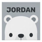 かわいい名前入りのポーラーベアのポスト ポスター (正面)