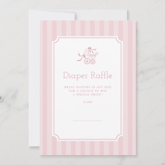 かわいい名門私立校風のベビーベビーカーおむつラッフル サンキューカード (正面)