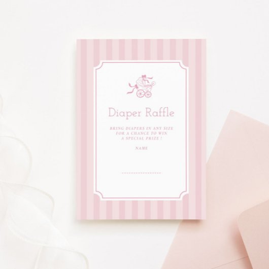 かわいい名門私立校風のベビーベビーカーおむつラッフル サンキューカード