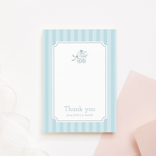 かわいい名門私立校風のベビーベビーカーサンキューカード サンキューカード