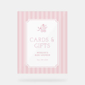 かわいい名門私立校風のベビーベビーカー赤ちゃんシャワー招待状 アクリルサイン (正面)