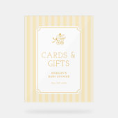 かわいい名門私立校風のベビーベビーカー赤ちゃんシャワー招待状 アクリルサイン (正面)