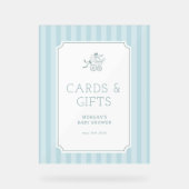 かわいい名門私立校風のベビーベビーカー赤ちゃんシャワー招待状 アクリルサイン (正面)