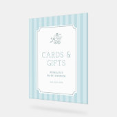 かわいい名門私立校風のベビーベビーカー赤ちゃんシャワー招待状 アクリルサイン (傾斜)